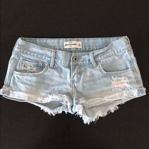 Abercrombie distressed denim shorts-16 kids size